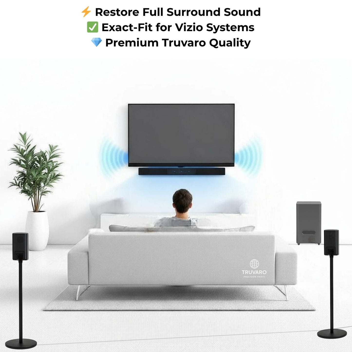 Truvaro Satellite Speaker Cables For Vizio V51 M 51 Sb 3651 36514 4051 4251 Home Theater