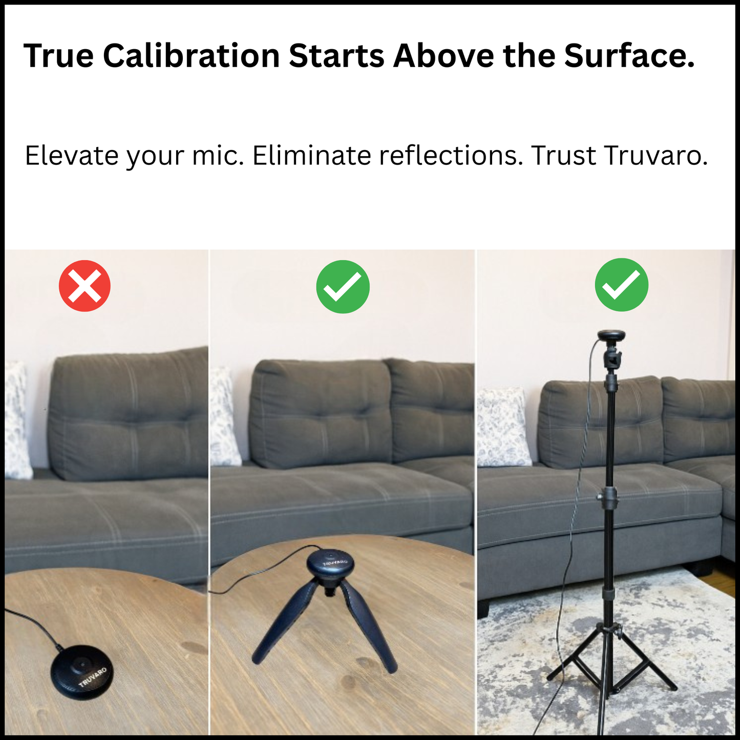 Truvaro™ Professional Calibration Microphone with Adjustable Stand for Onkyo, Denon, Yamaha & Pioneer Receivers